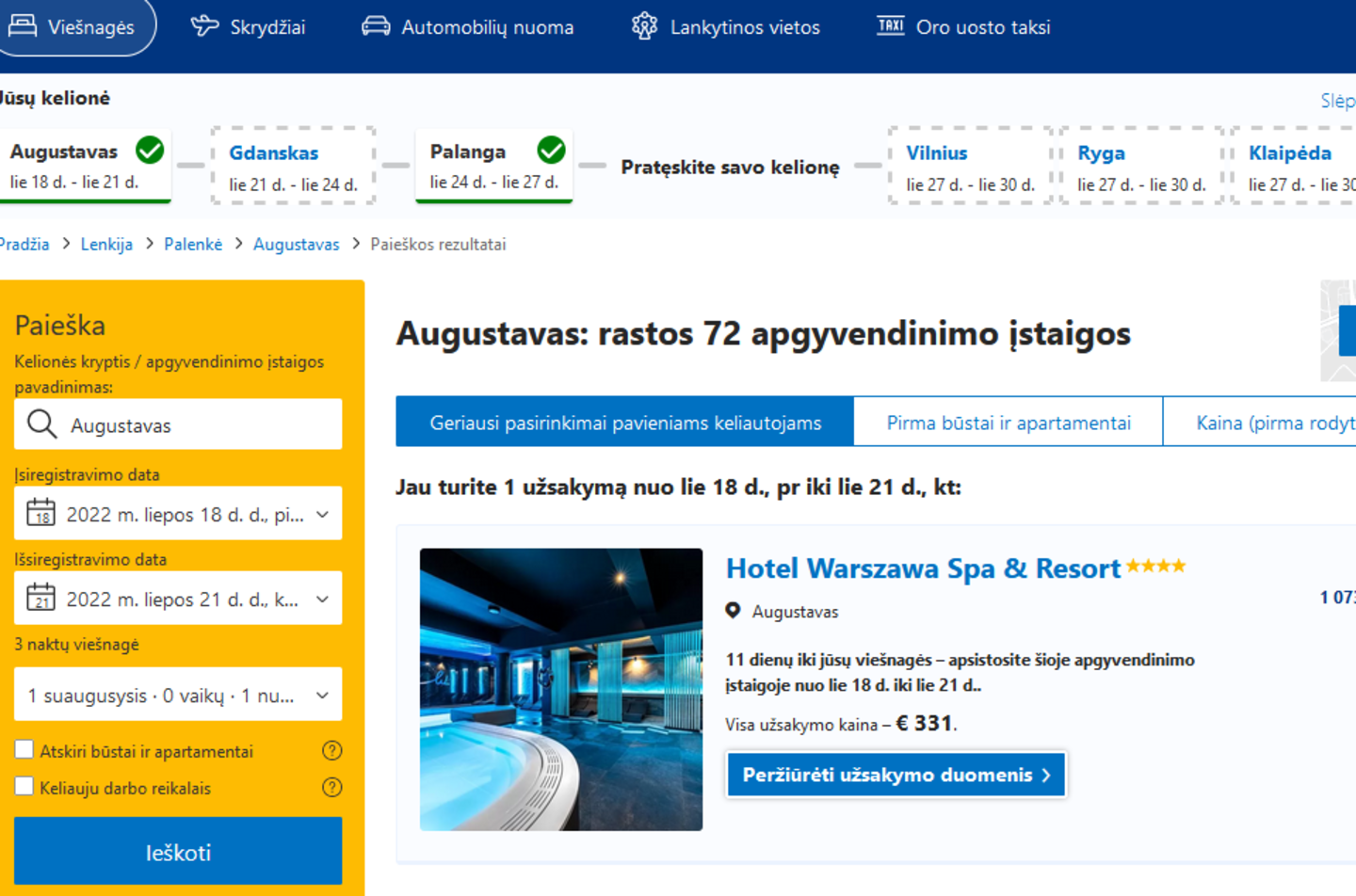  Už viešbutį Lenkijoje sumokėjusi moteris labai nustebo išvydusi nuskaičiuotą sumą.<br> Skaitytojos nuotr.
