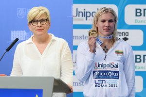 Ministrė Pirmininkė sveikina prizininkais Europos čempionate tapusius plaukikus