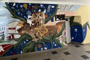 Gimnazisto idėja tapo įspūdingu meno kūriniu: kasdien grožėsis šimtai bendramokslių