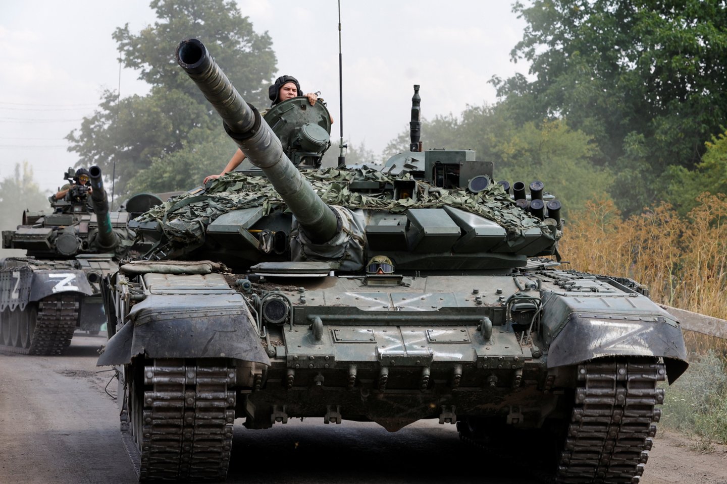 Karas Ukrainoje. Rusų tankas.<br>Reuters/Scanpix nuotr.