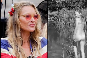 Kate Moss paviešino vaizdo įrašą, kuriame ji visiškai nuoga maudosi ežere