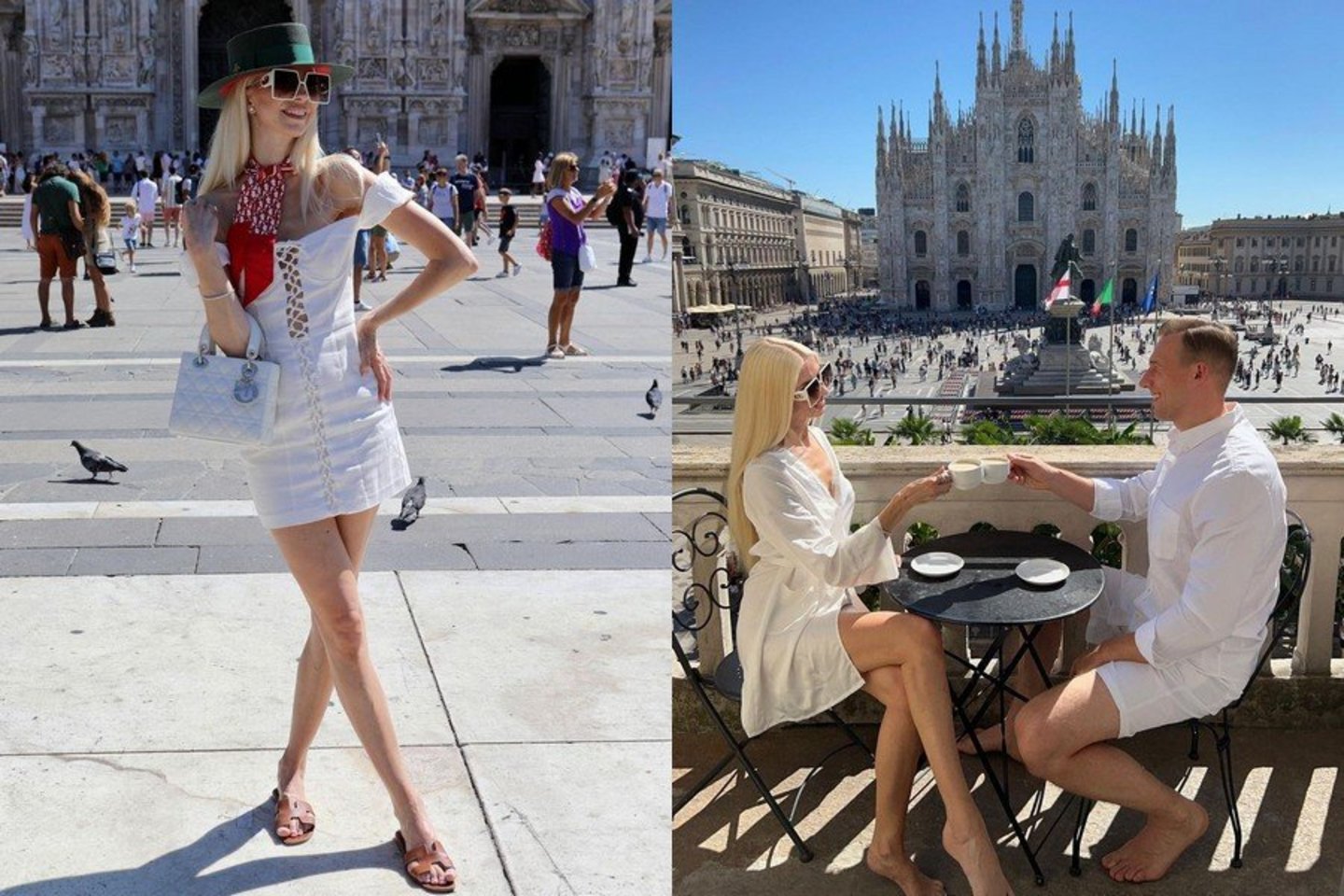 I.Stumbrienė ir jos šeima atostogauja Milane.<br>Lrytas.lt koliažas.