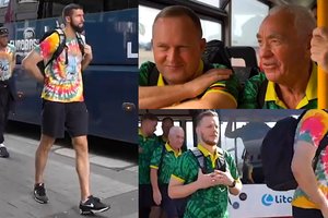 Šypsenos veiduose – Lietuvos krepšinio rinktinė atvyko į Europos žvaigždes priimsiantį Kelną