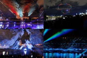 Vilniaus dangų nušvietė įspūdingas lazerių šou: vaizdas tiesiog prikausto