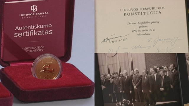 Įamžintas Lietuvos Konstitucijos šimtmetis: išleista kolekcinė 50 eurų aukso moneta