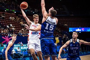 Pasipriešinimo iš estų sulaukę Kroatijos krepšininkai išplėšė dramatišką pergalę