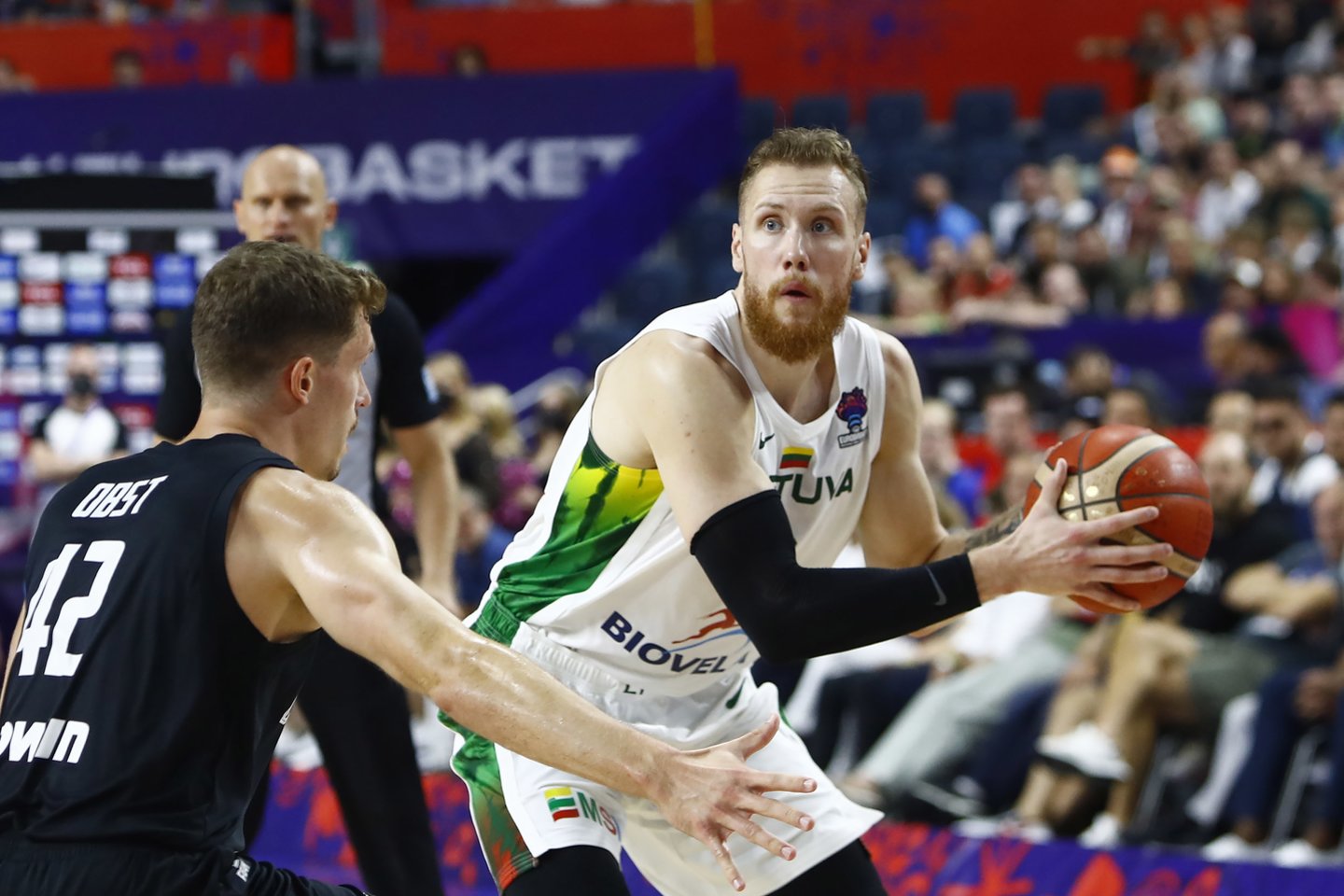 2022 m. Europos vyrų krepšinio čempionatas. Lietuva - Vokietija 107:109. Ignas Brazdeikis<br>G.Šiupario nuotr.