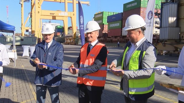 Simbolinė ceremonija Klaipėdos uoste: paminėta krantinių rekonstrukcijos darbų pabaiga