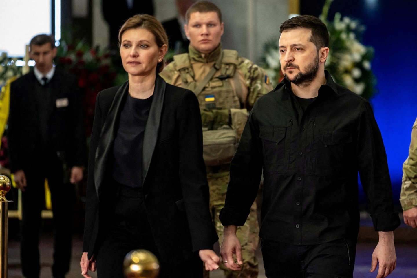 Olena ir Volodymyras Zelenskiai.<br>REUTERS/ Scanpix nuotr.