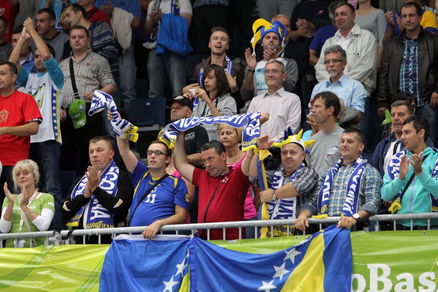  Lietuvos - Bosnijos ir Hercegovinos rungtynės 2013 metų Europos čempionate.<br> Nuotr. iš LR archyvo