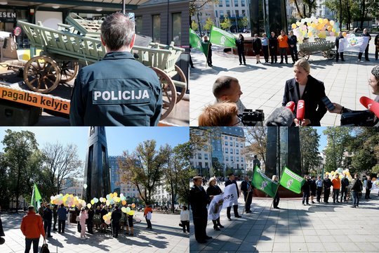 Pareigūnų protestas prie Vyriausybės: A. Bilotaitė viešai sureagavo į skundus