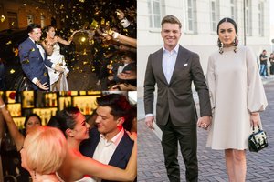 Ypatingą progą mininčius Simoną ir Joną Nainius sveikinimais džiugino garsūs bičiuliai