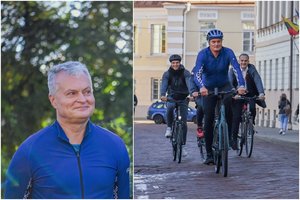 Penktadienį į darbą G. Nausėda atvažiavo dviračiu ir paskelbė apie iššūkį