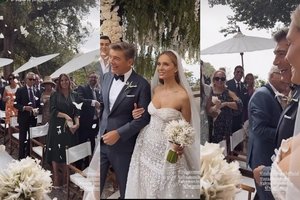 Antrą kartą Ispanijoje susituokė Asta Valentaitė ir Glenas Manchesteris: nuotaka pasipuošė libaniečių mados korifėjaus šedevru