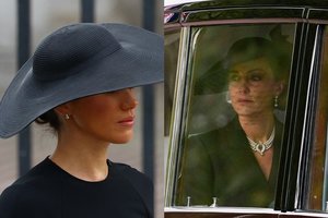 Per Elizabeth II laidotuves Meghan Markle ir Catherine Middleton dabinasi ypatingais papuošalais