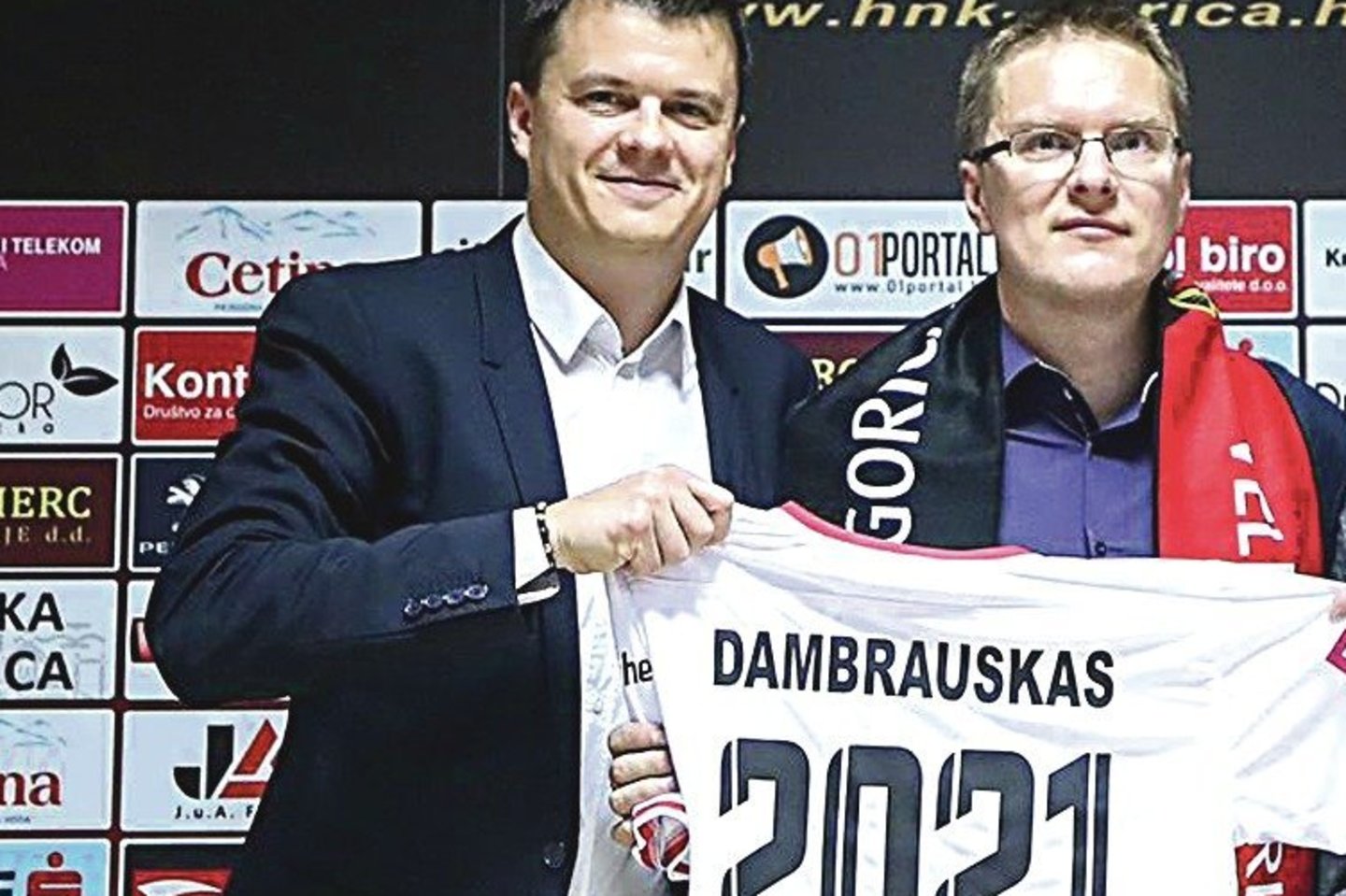 M.Nikoličius (kairėje) kartu su V.Dambrausku dirbo ne viename klube. <br>„Gorica“ nuotr.