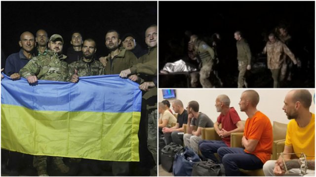 Vaizdai iš Ukrainos belaisvių susigrąžinimo: šalies gynėjų veiduose – tiek šypsena, tiek pasimetimas