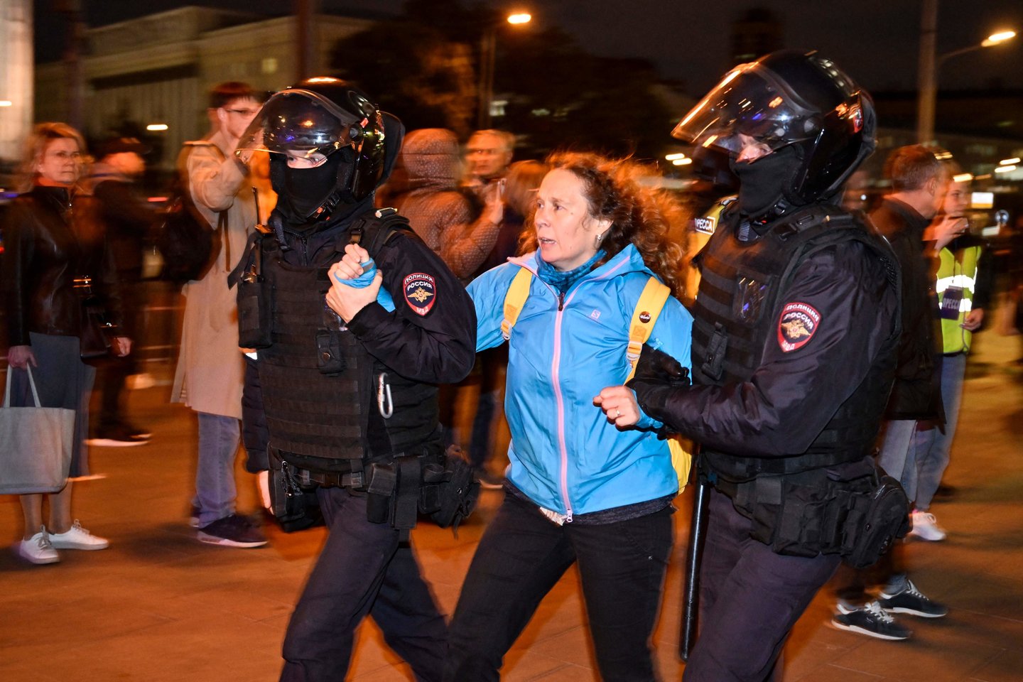 Protestai Rusijoje dėl dalinės mobilizacijos.<br>AFP/Scanpix nuotr.