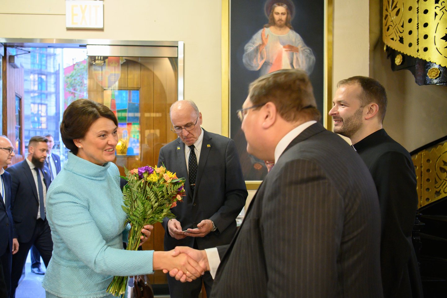  Gitanas ir Diana Nausėdos Niujorke susitiko su JAV lietuvių bendruomene.<br>Prezidento kanceliarijos nuotr.