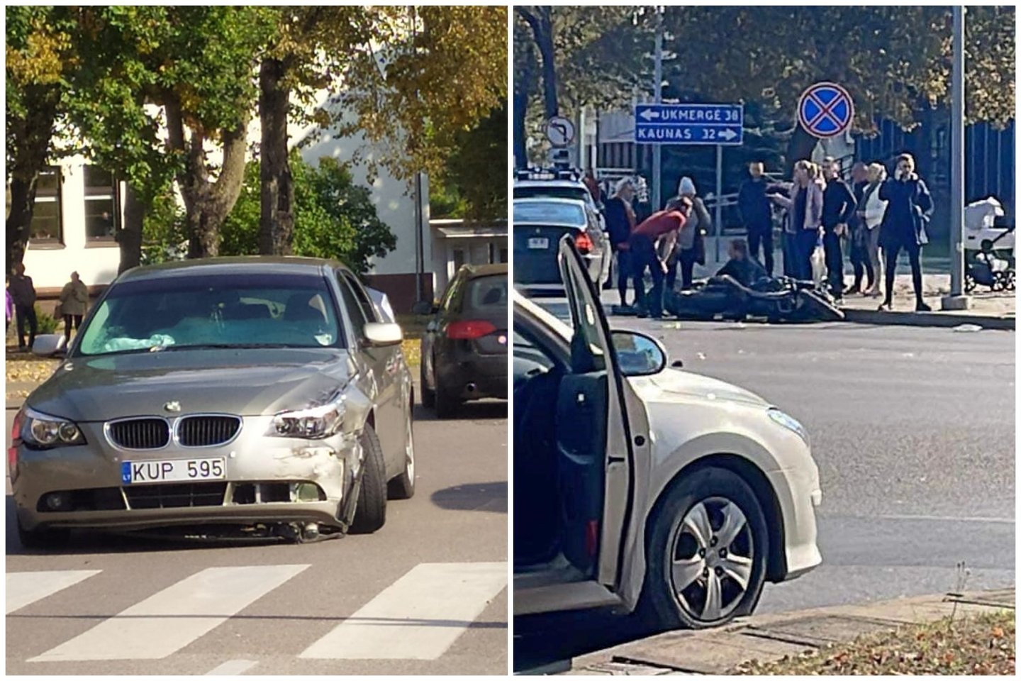  Beteisio vairuotojo BMW Jonavos centre nutrenkė motociklininką.<br> Lrytas.lt fotomontažas