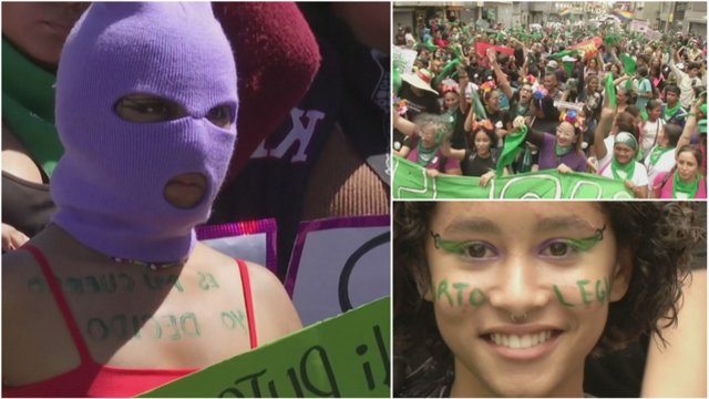 Tūkstančiai moterų Lotynų Amerikoje plūsta į gatves: reikalauja legalių abortų