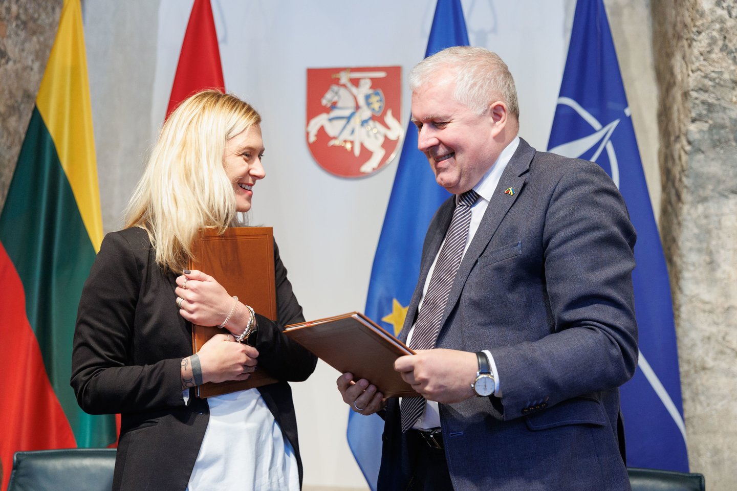  KAM penktadienį pasirašė sutartį dėl Ukrainai skirtų dronų kamikadzių įsigijimo iš Lenkijos įmonės.<br> T.Bauro nuotr.