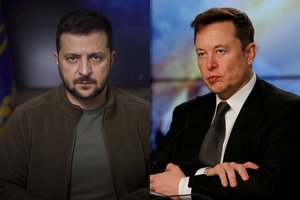 E. Muskas sulaukė Ukrainos kirčio atgal: diplomatas milijardierių „pasiuntė“, V. Zelenskis pasiūlė savo apklausą