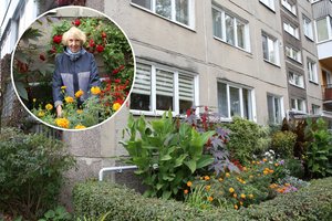  84 metų kaunietė bendraamžius bei kaimynus stebina darbštumu ir savo gėlynais