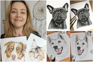 Augintinių portretus piešianti Ieva: didžiausias sunkumas – atrasti klientų, vertinančių kūrėjo pastangas