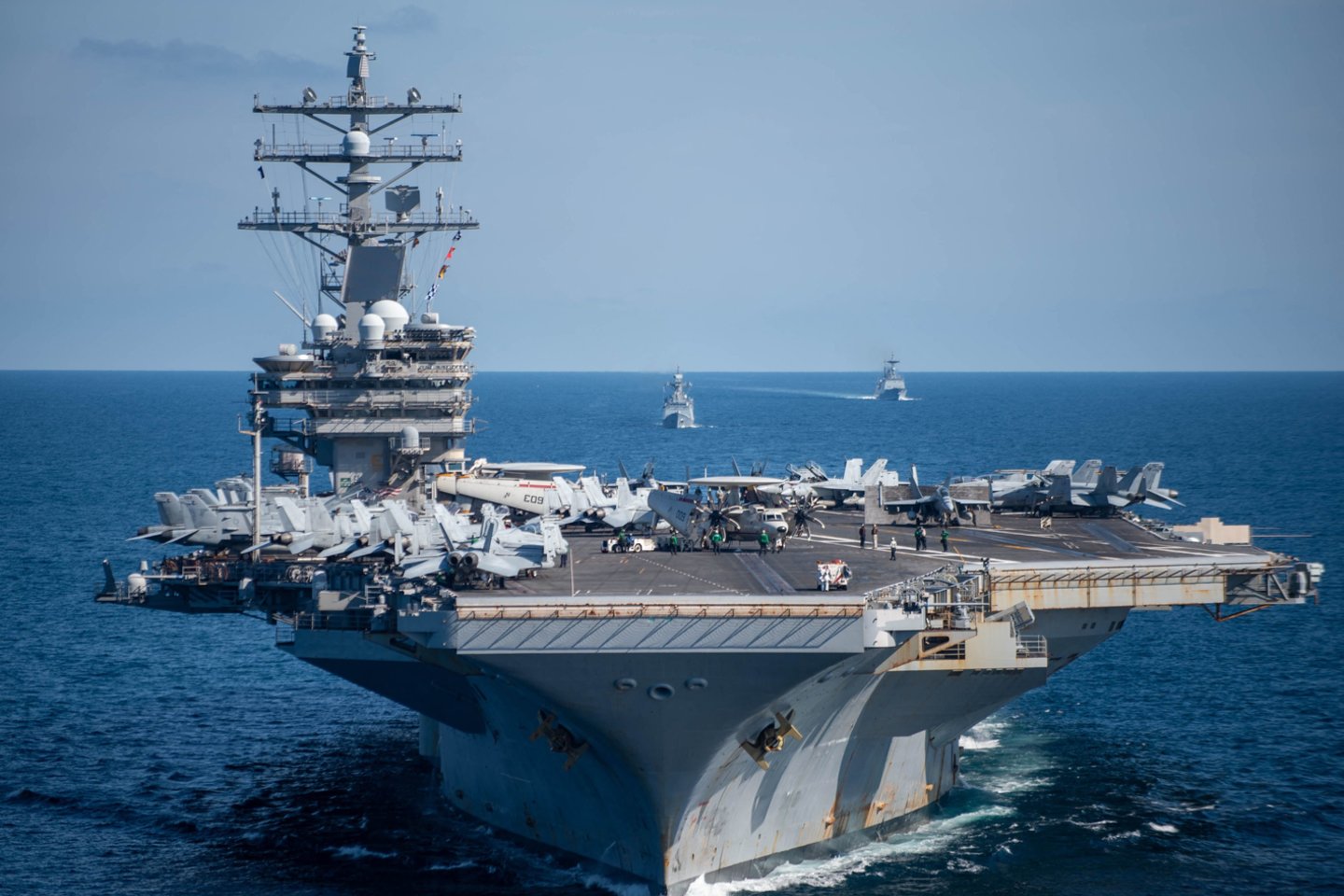 JAV lėktuvnešis „USS Ronald Reagan“.<br>AFP/Scanpix nuotr.