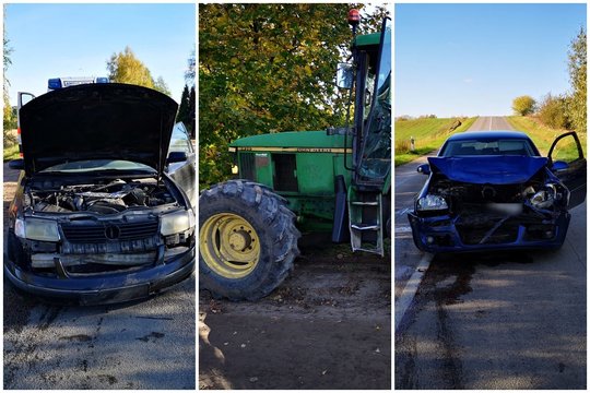 Alytaus r. du lengvieji automobiliai susidūrė su miškavežiu, avarijos kaltininkas – girtas