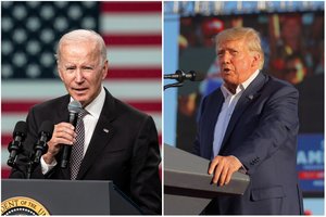 J. Bidenas sako tikintis, kad rinkimuose gali vėl įveikti buvusį prezidentą D. Trumpą