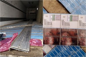 Tverečiaus kelio poste muitininkai sulaikė du vilkikus su kontrabanda: atverti slaptavietėms prireikė ir ugniagesių pagalbos