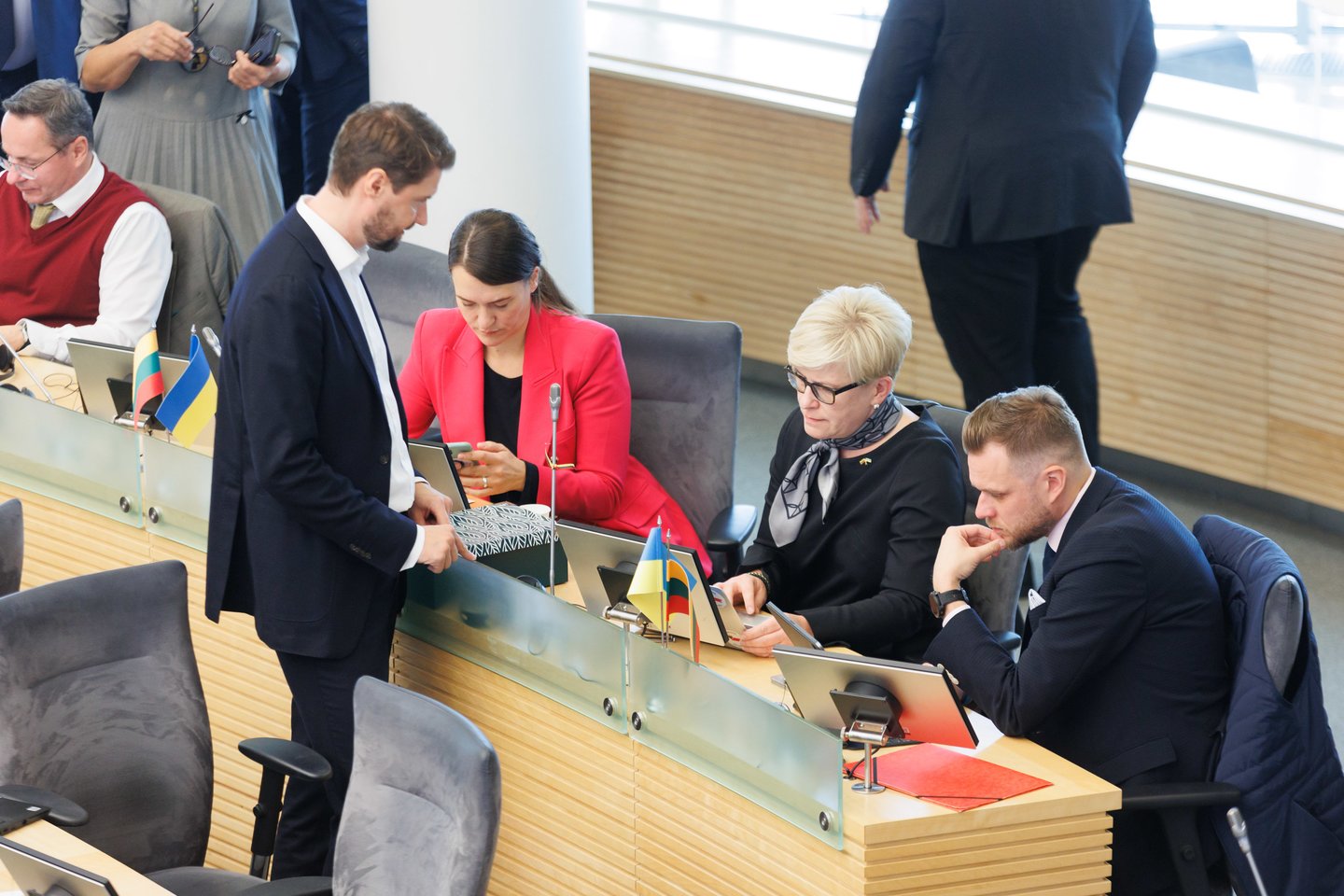 Radvilė Morkūnaitė-Mikulėnienė, Ingrida Šimonytė, Gabrielius Landsbergis, Mykolas Majauskas, konservatoriai<br>T.Bauro nuotr.