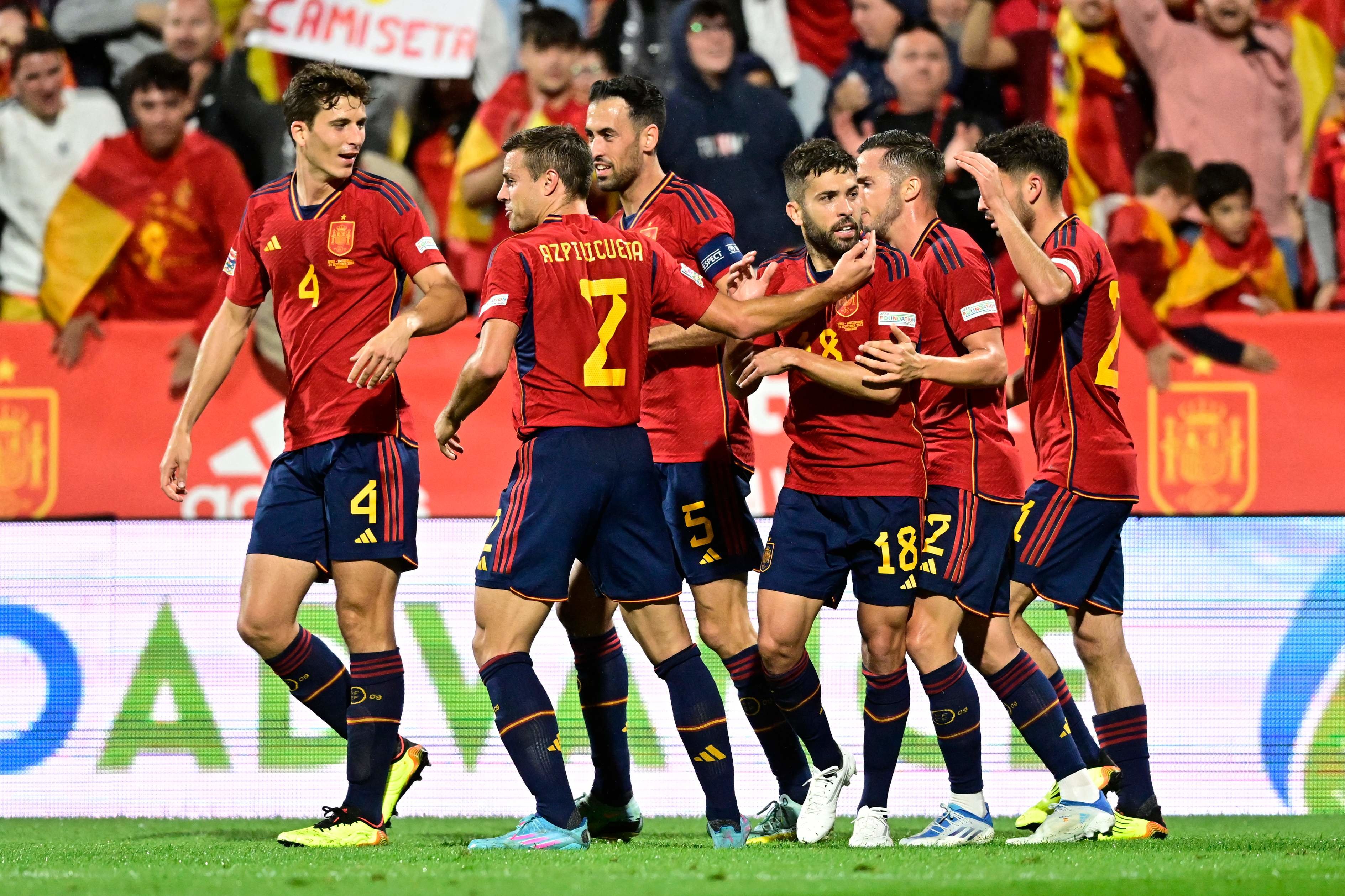  Ispanijos futbolo rinktinė. 2022 metai. AFP/Scanpix nuotr.