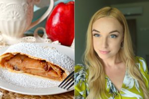 Obuolių vyniotinis pagal Liucijos receptą stebina paprastumu ir puikiu skoniu