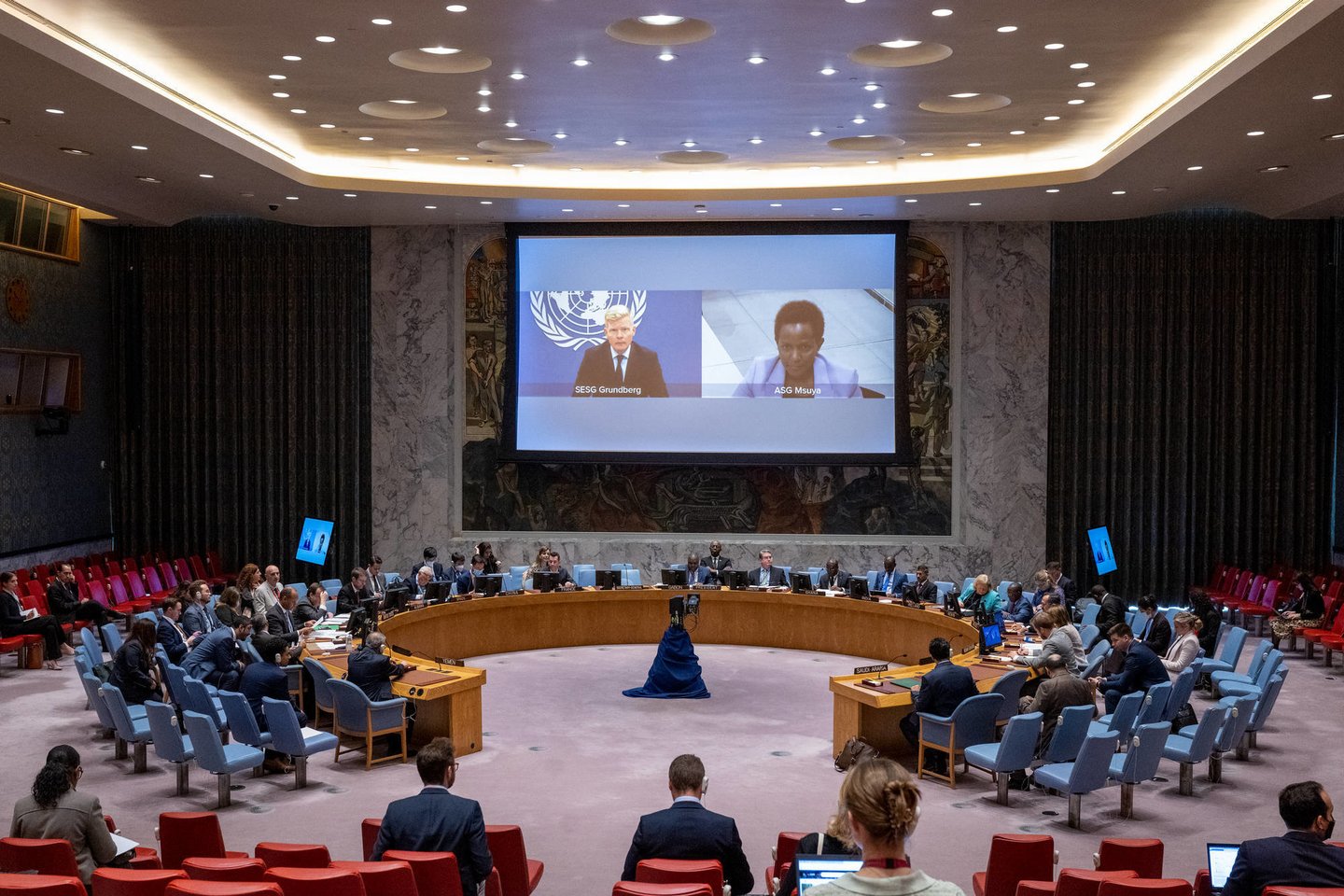 Akibrokštas Lietuvai JT Saugumo Tarybos posėdyje: likus pusvalandžiui iki posėdžio buvo atimta teisė pasisakyti.<br> SIPA/Scanpix nuotr.