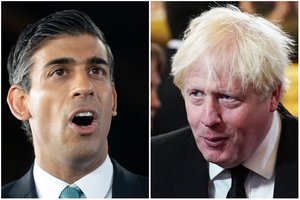 Susitiko dėl vadovavimo toriams kovojantys B. Johnsonas ir B. Sunakas