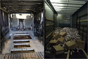 Medininkuose ir Šalčininkuose muitininkai vėl sulaikė mašinas su stambia rūkalų kontrabanda