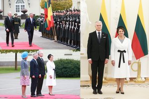 Belgijos monarchus prezidentūroje pasitikę Diana ir Gitanas Nausėdos demonstravo elegantišką stilių