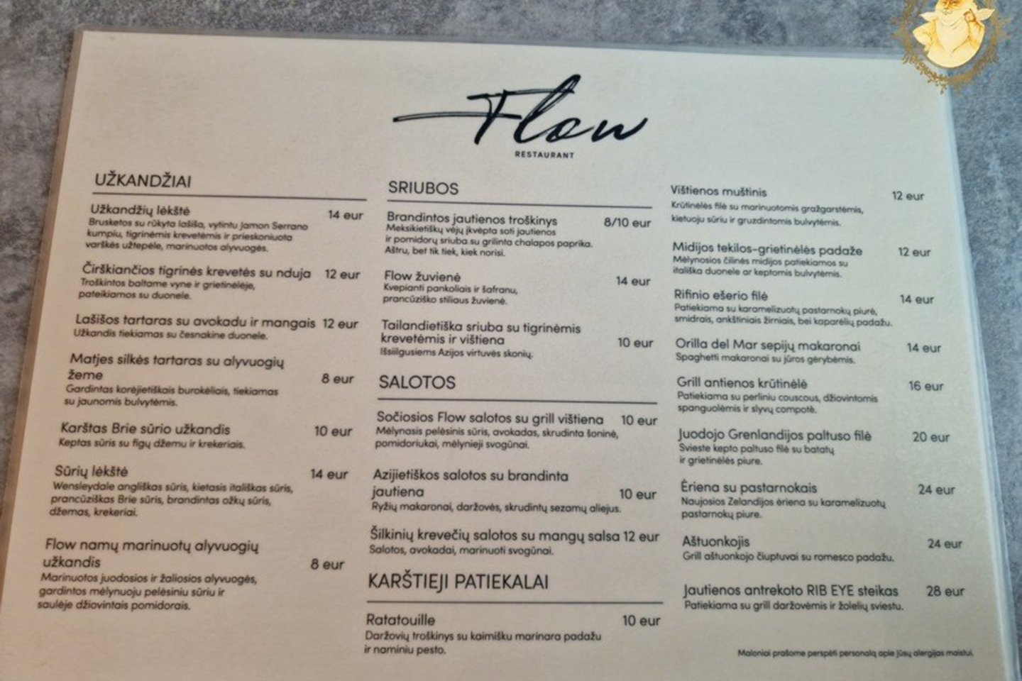  Restoranas „Flow“. <br> „Riebus katinas“.