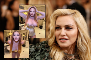 64-erių Madonna – be stabdžių: vulgariose nuotraukose demonstravo nuogas krūtis