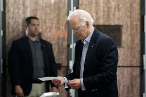 J. Bidenas atidavė savo balsą JAV kadencijos vidurio rinkimuose