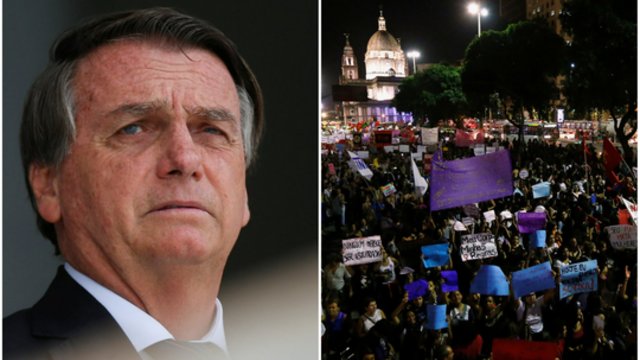 J. Bolsonaro konkurento pergalės nepripažįsta iki šiol – protestuojų elgesį laiko sveikintinu  
