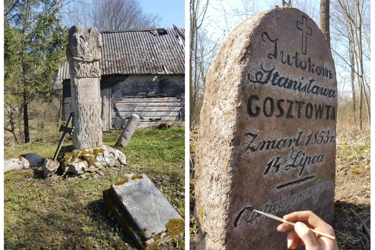 Radviliškio rajone atrasti bajorų Goštautų giminės kapai.<br> Lrytas.lt koliažas.