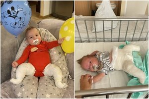 Nuo trečios gyvenimo dienos gipsą nešiojęs Nojus vis dar svajoja žengti pirmus savarankiškus žingsnius