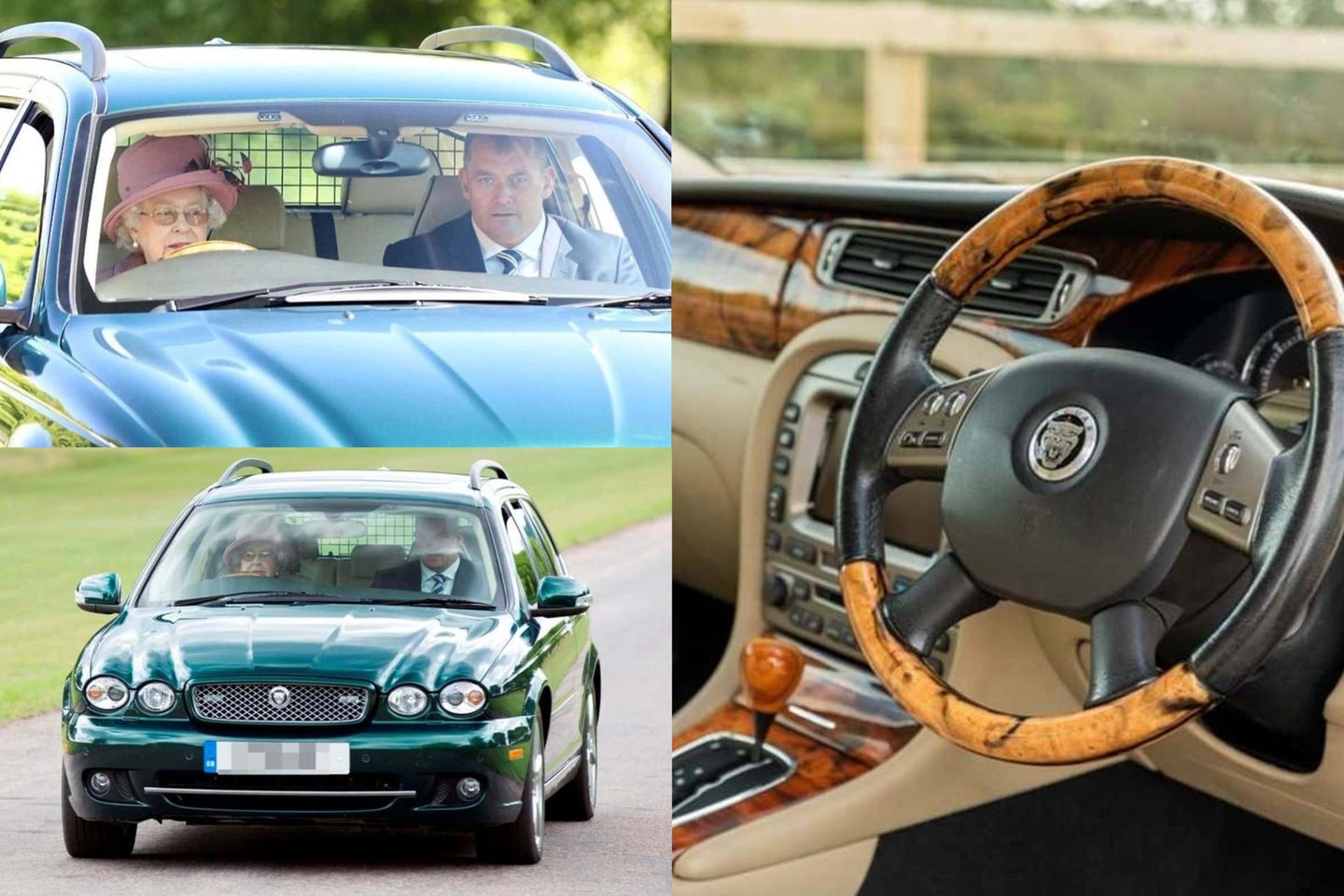 Kaip rašo britų laikraštis „Daily Mail“, aukcione žadama parduoti Jungtinės Karalystės karalienei Elžbietai II kadaise priklausiusį „Jaguar X-Type“ universalą.<br>lrytas.lt fotomontažas