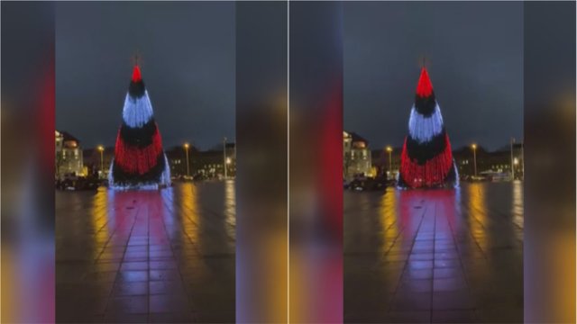 Vilniečiai užfiksavo trumpam įžiebtą sostinės Kalėdų eglę: pamatykite