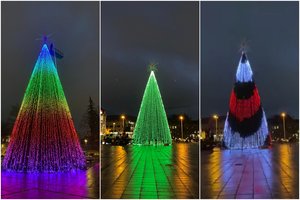 Trumpam sužibusi Vilniaus Kalėdų eglė privertė praeivius atsigręžti – neprimena buvusių anksčiau