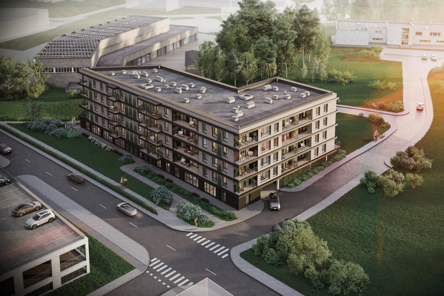Nekilnojamojo turto vystymo bendrovės „Rinvest“ ir „Borgus“ Vilniaus Bajorų mikrorajone baigia statyti bendrą projektą „B kvadratu“.<br>Vizual.